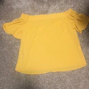 Off-Shoulder Mustard Top